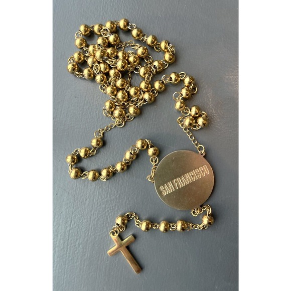 MADONNA OFFICIAL CELEBRATION TOUR ROSARY BEADS RARE GOLD SAN FRANCISCO RARE
